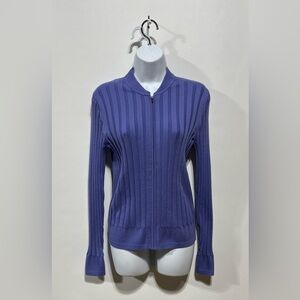 Athleta Fairway Sweater Ribbed Full Zip Size Medium Nwot